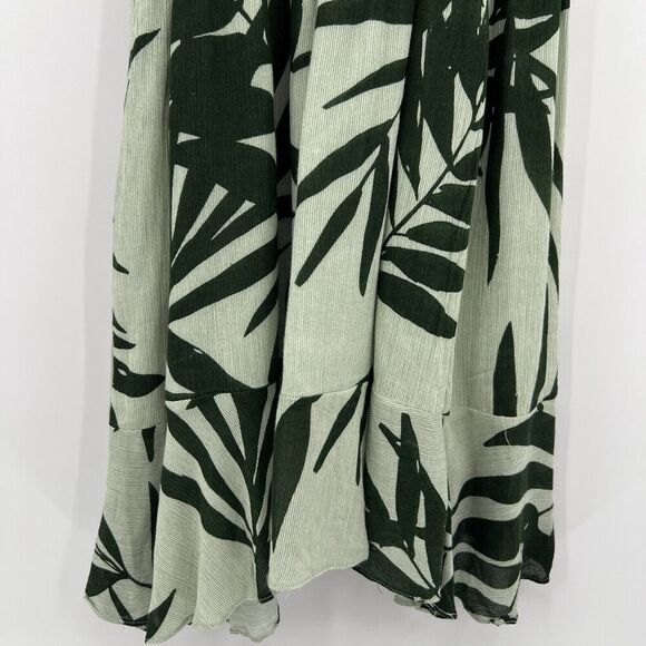 Michael Stars Paradiso Palms Wrap Tropical Green Dress Short Sleeves Size Small - Picture 7 of 10